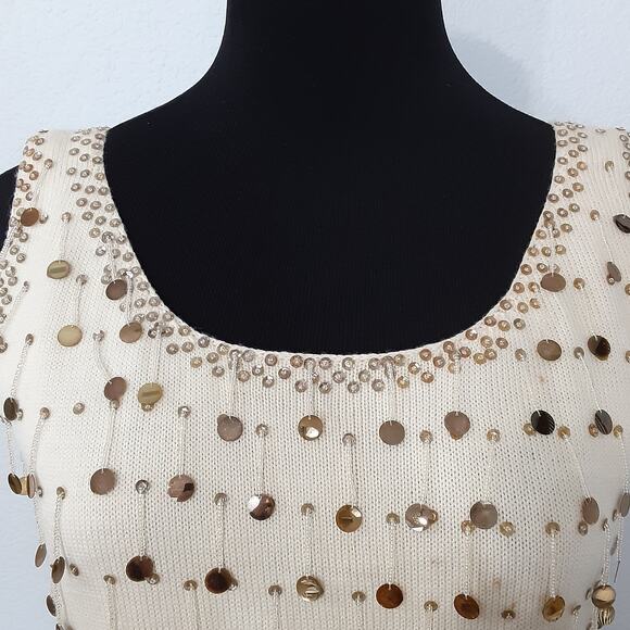 Vintage 1960s A Maxime Original 100% Wool Beaded Evening Volup Top Gypsy Fringe - Picture 4 of 15